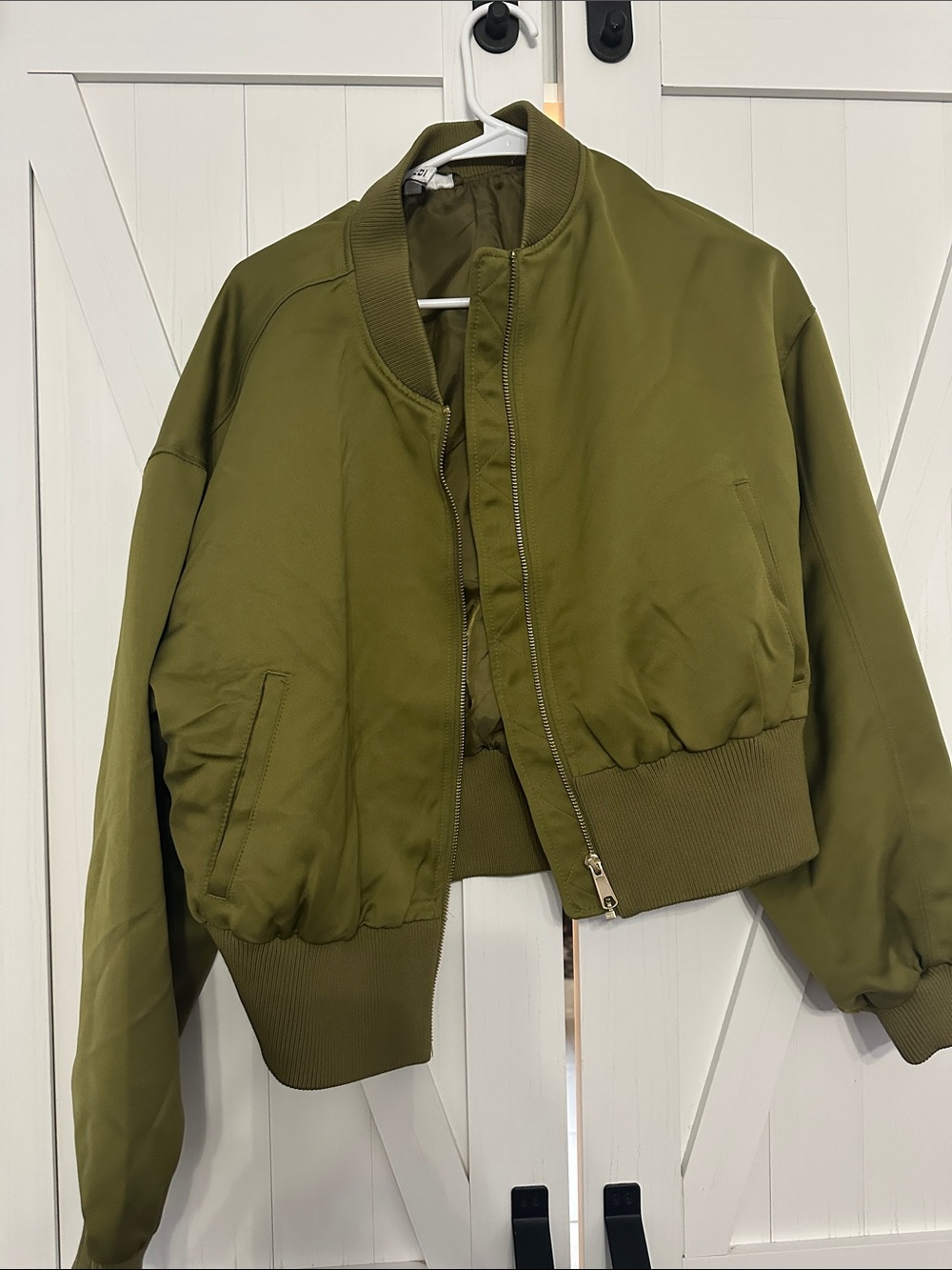 Olive green bomber jacket